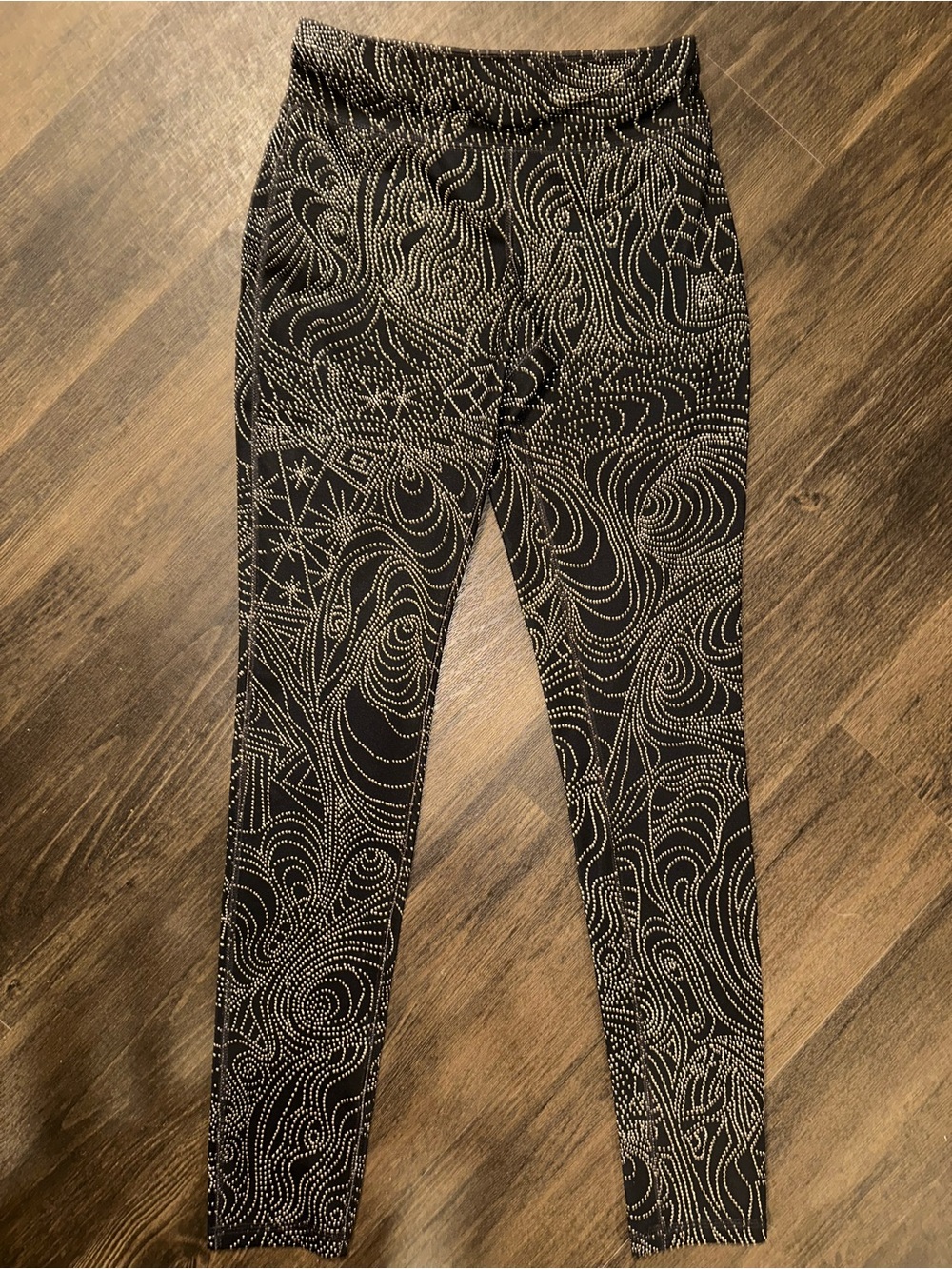 Mossimo Supply Co. Black Leggings with White Dot Swirl
